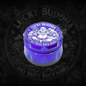 happy buddha herb grinder blue