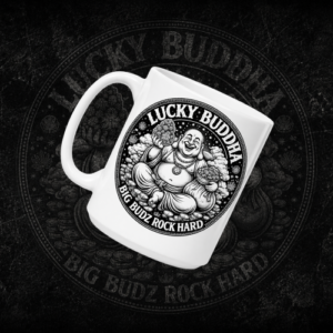 happy buddha ceramic mug